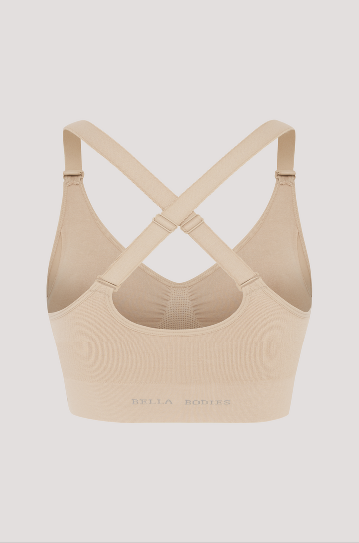 Bella Bodies Racerback Halter Multiway Multi-purpose Comfort Flexibility Bra Sand