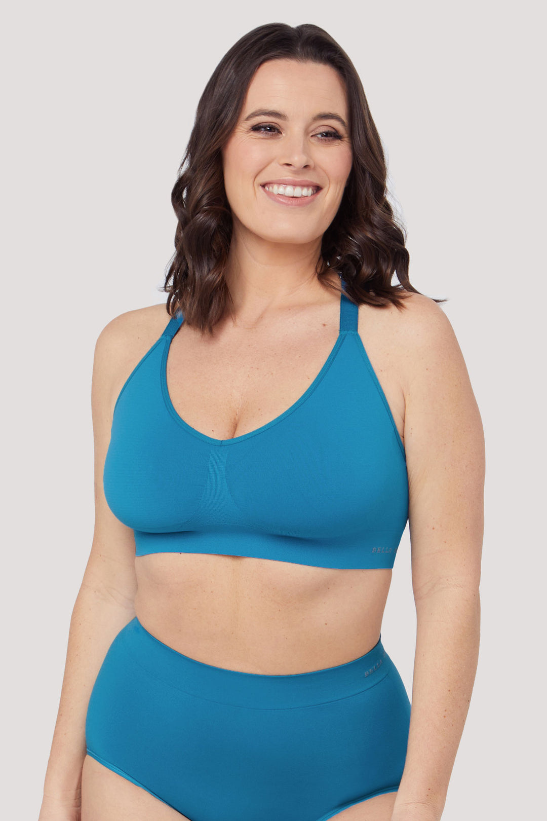 Wirefree Racerback Bra | Double pack | Bella Bodies Australia | Blue Teal | Front