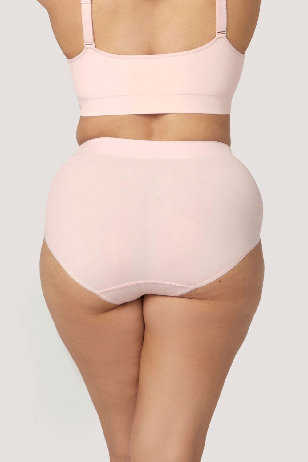 Women's High Waist, Full Coverage Underwear | 2 Pack | Bella Bodies Australia | Pink Champagne | Back