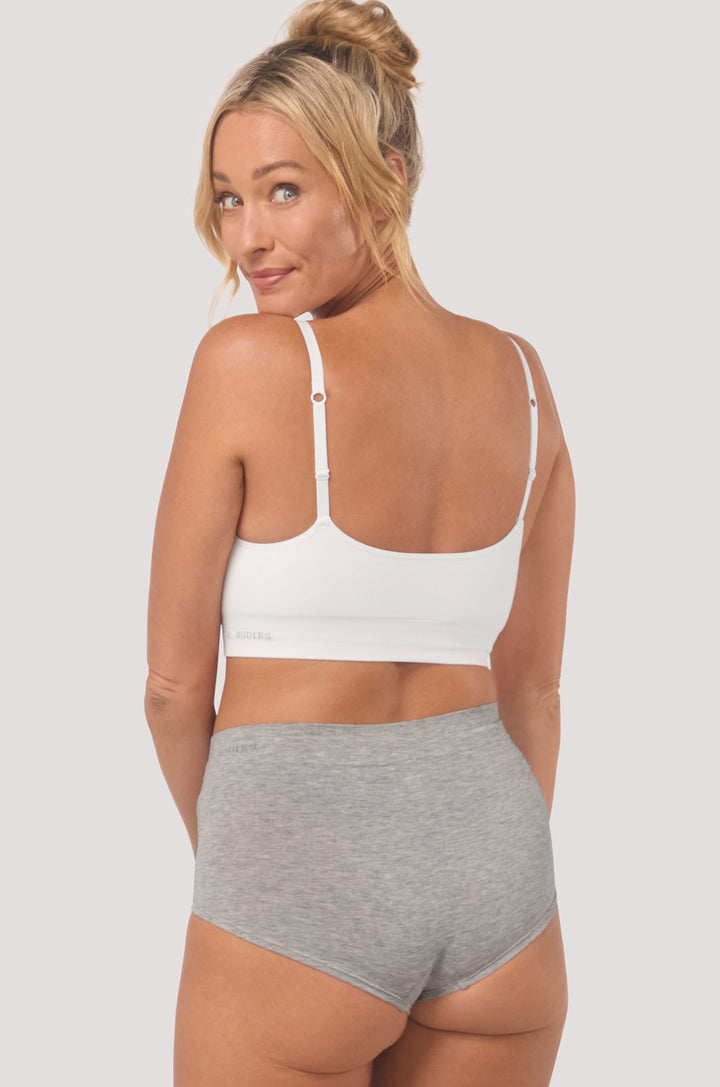 Bella Bodies Boy Leg Girl Short Underwear Grey Marle Back