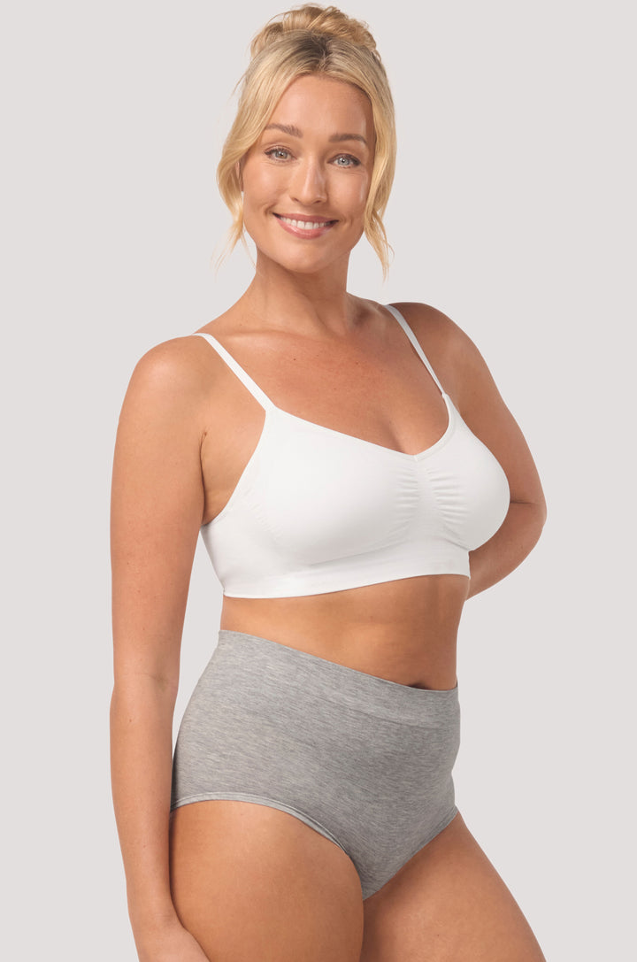 Bella Bodies Boy Leg Girl Short Underwear Grey Marle Front