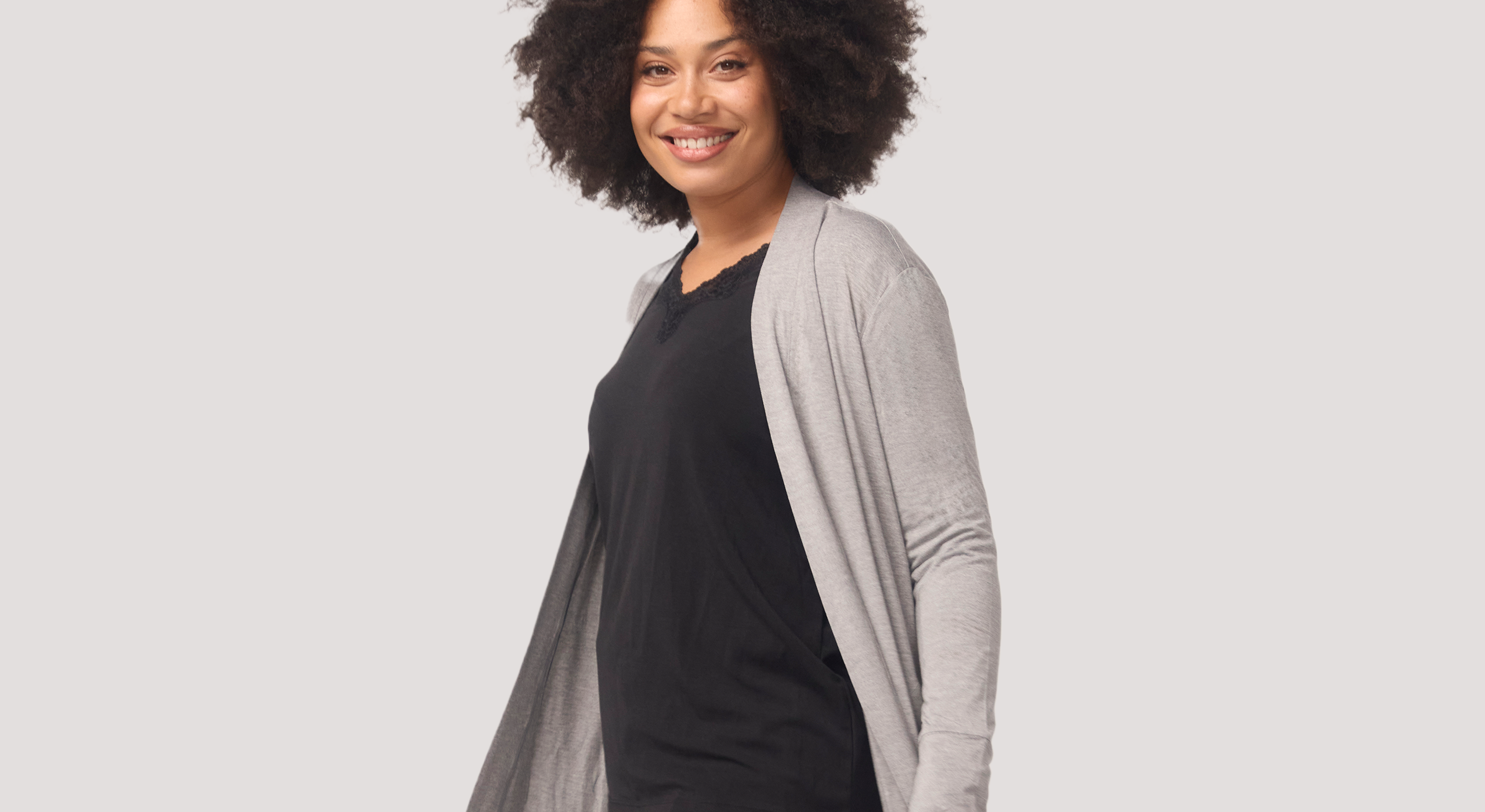 Lounge cardigan grey marle silk touch pj pyjama set lenzing modal