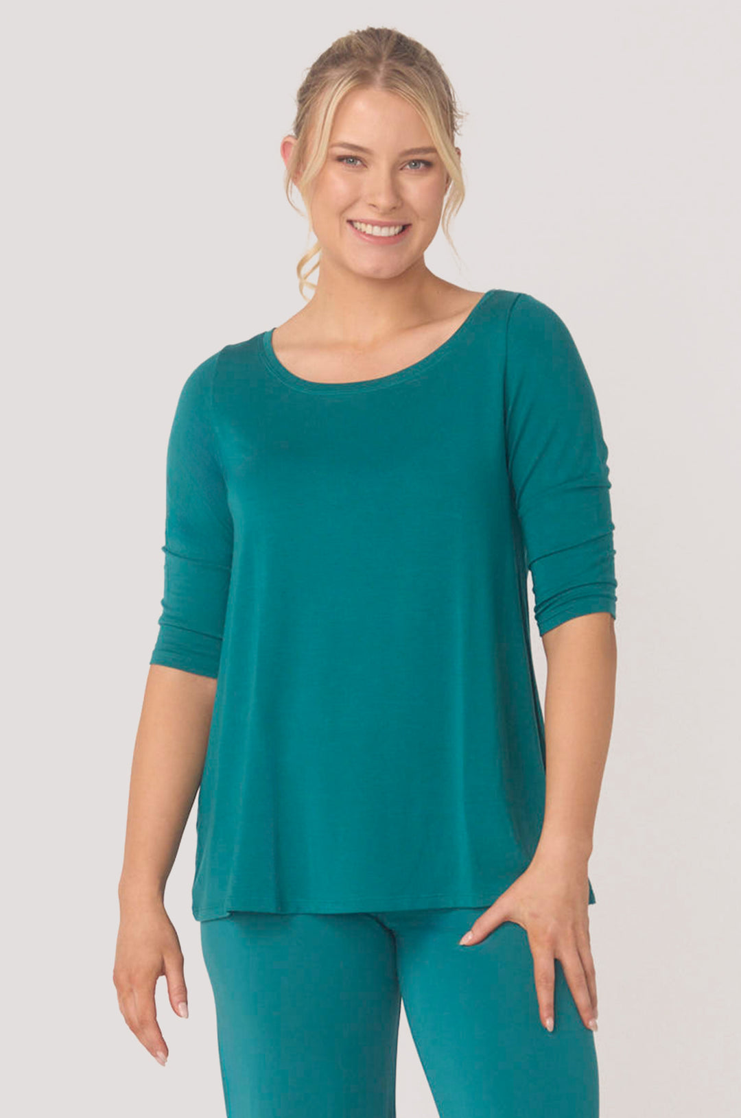 Hues Of The Sea BioLuxe™ Wide Leg Full length flowy pants, Black, Navy, Ocean.