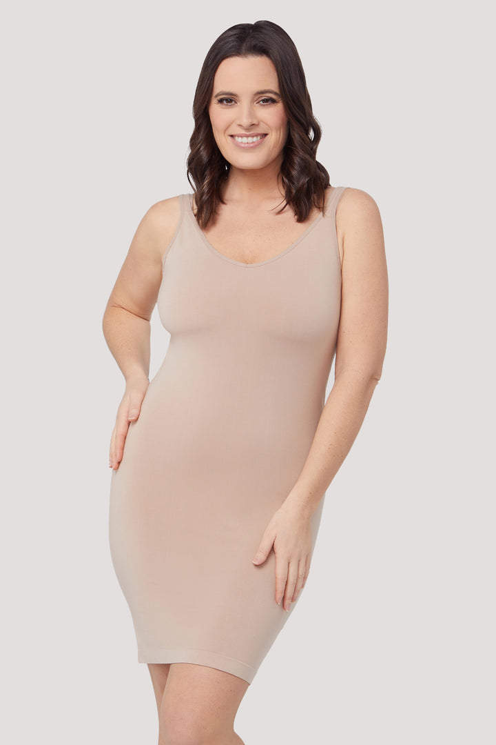 Breathable Bamboo Slip Dress | Bella Bodies Australia | Sand