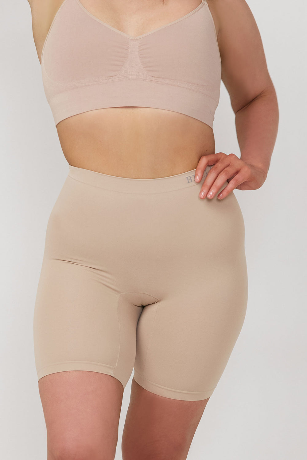 Women's anti-chafing underwear shorts Australia | Bella Bodies Australia | Coolfit Everday Anti Chafing Shorts | Sand | Front