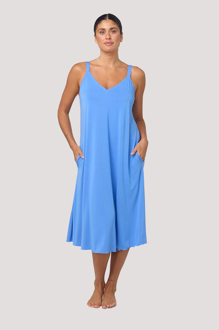 Bella Bodies | Bamboo | Swing Pocket Dress | Cornflower 