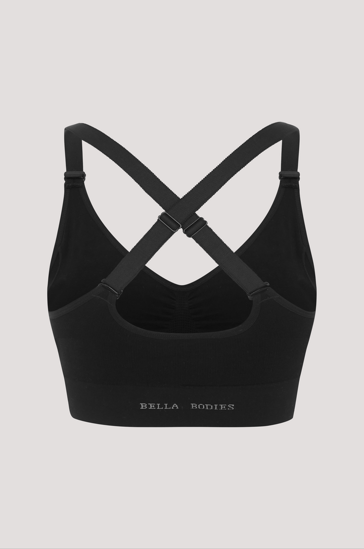 Bella Bodies Racerback Halter Multiway Multi-purpose Comfort Flexibility Bra Black