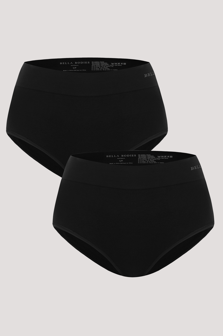Bamboo Knicker | Bella Bodies Australia I black/black | Front