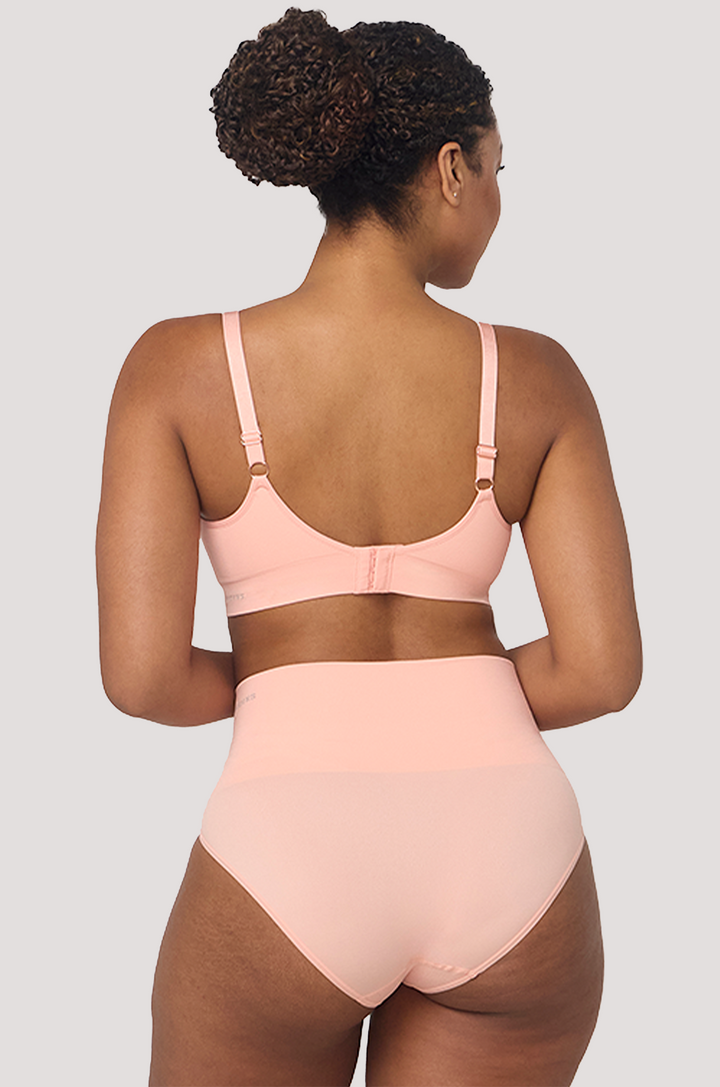 Women's Easy Fit Adjustable Bra in quick dry travel fabric | Peach | Back