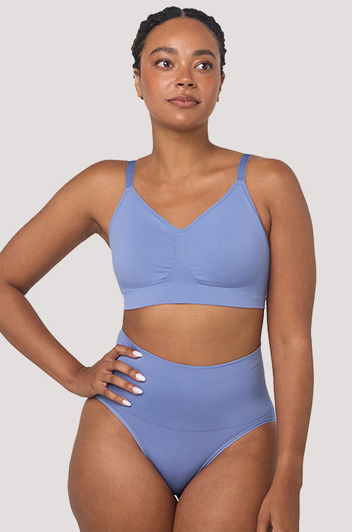 Women's Easy Fit Adjustable Bra in quick dry travel fabric | Slate | Front