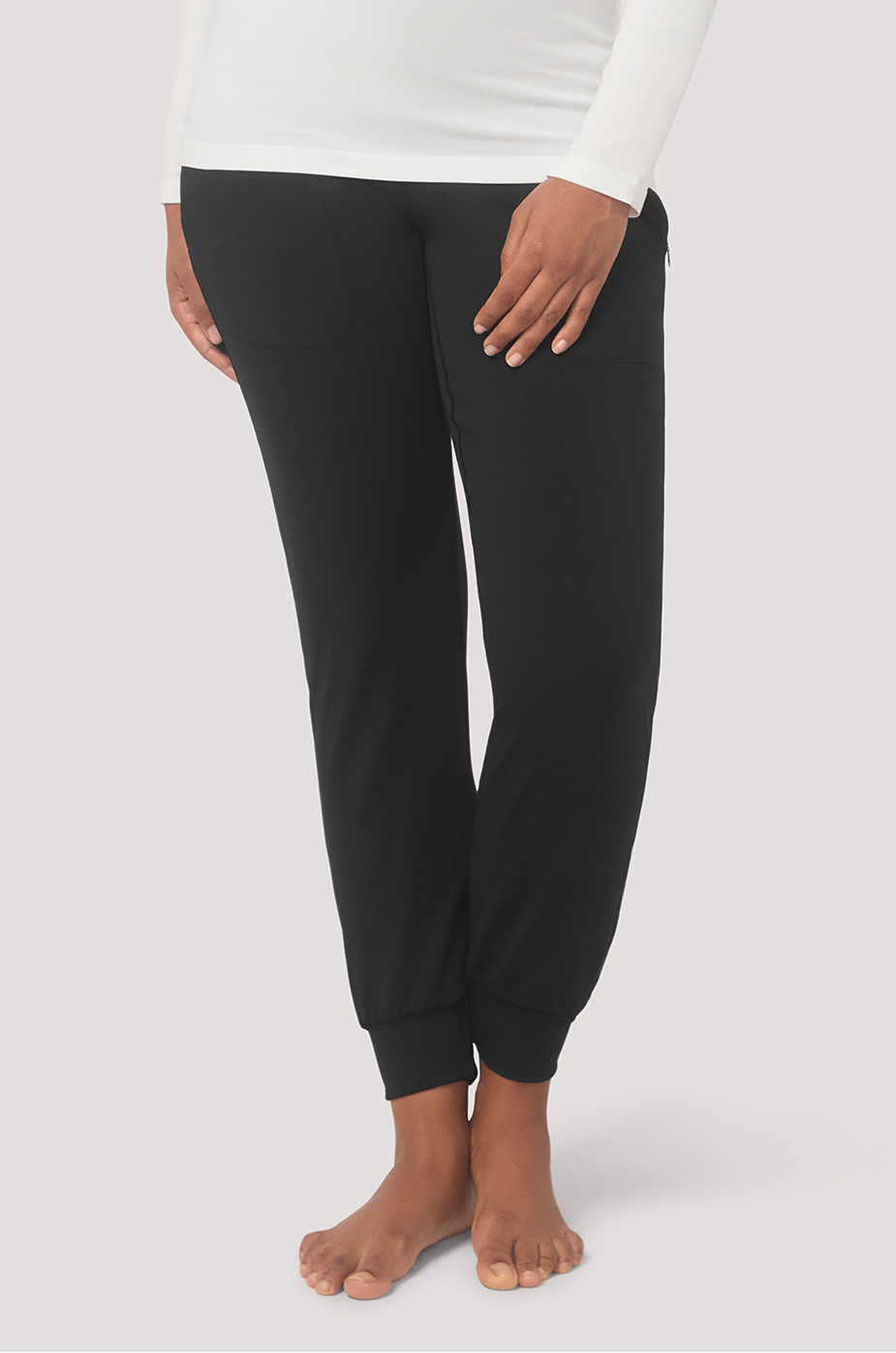 Women's joggers zippered pockets Black Bella Bodies Australia