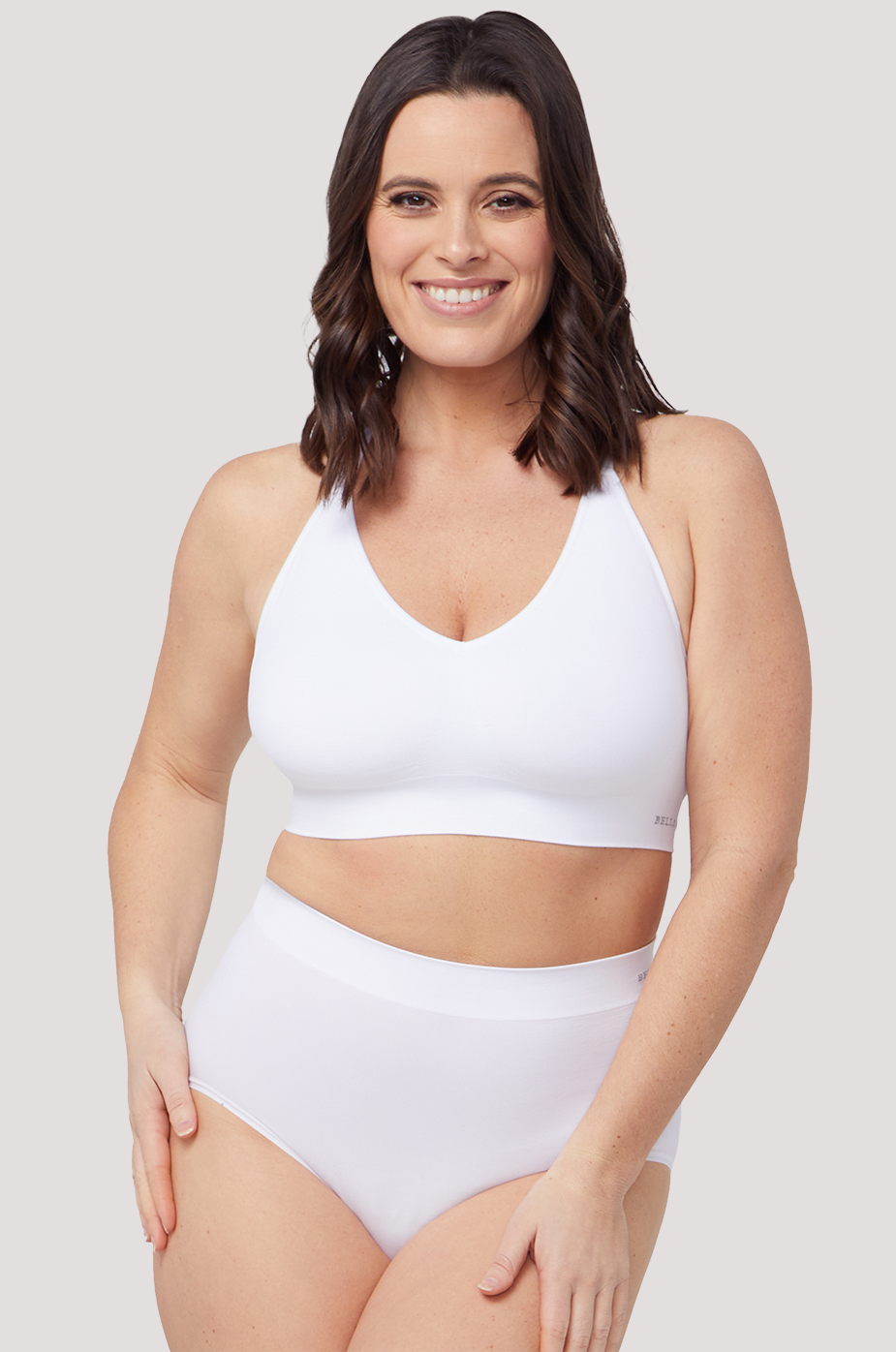 Wirefree Racerback Bra | Bella Bodies Australia | White