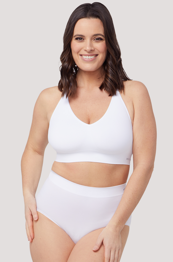 Wirefree Racerback Bra | Bella Bodies Australia | White