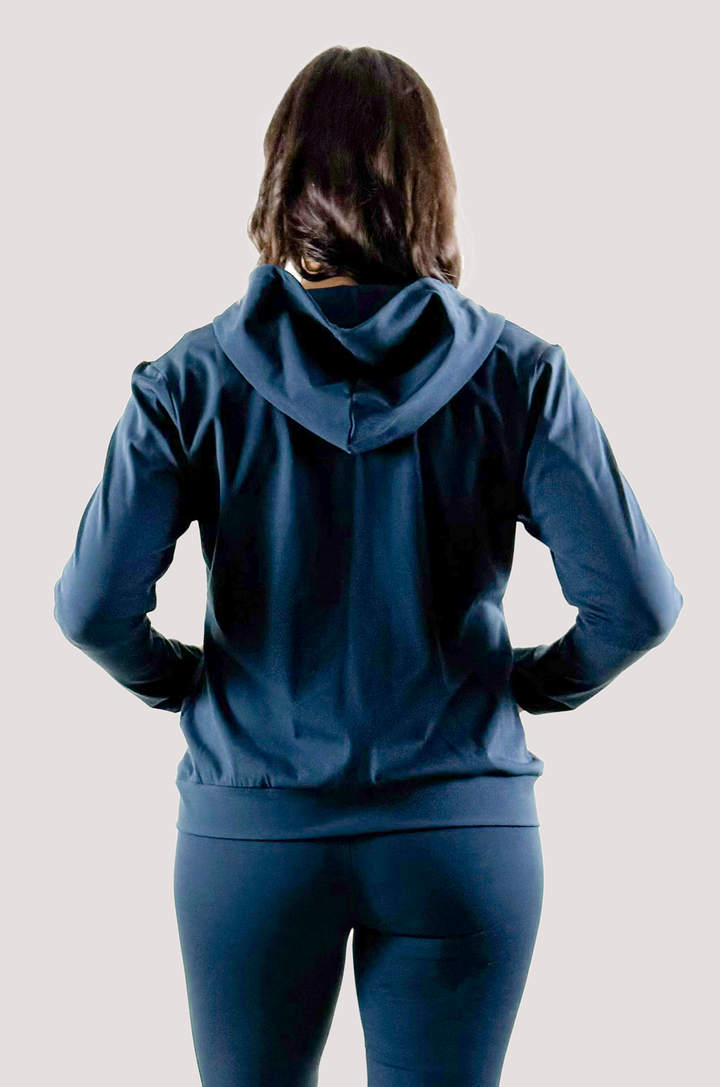 Active Lifestyle Essential High Waist Flared Pant Blue Steel Navy Back