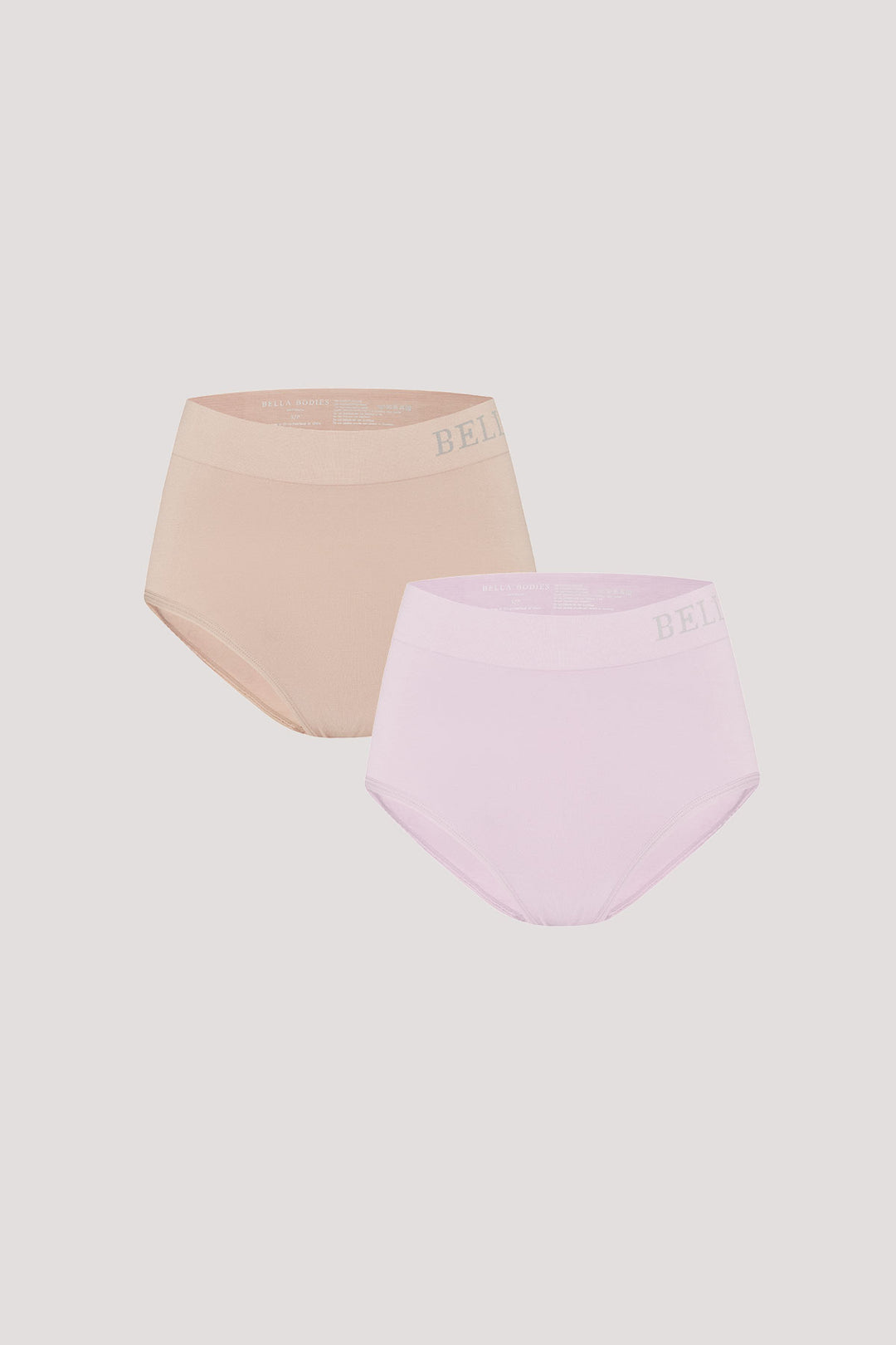 Women's Breathable Bamboo High Waist Underwear 2 pack | Bella Bodies Australia | Sand and Soft Lilac
