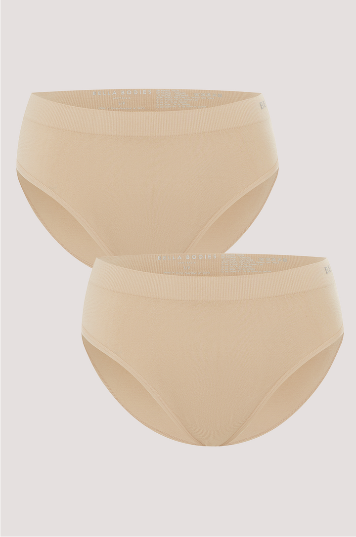 Bella Bodies Bamboo Bikini Brief SAND+SAND_572 Front 2PK