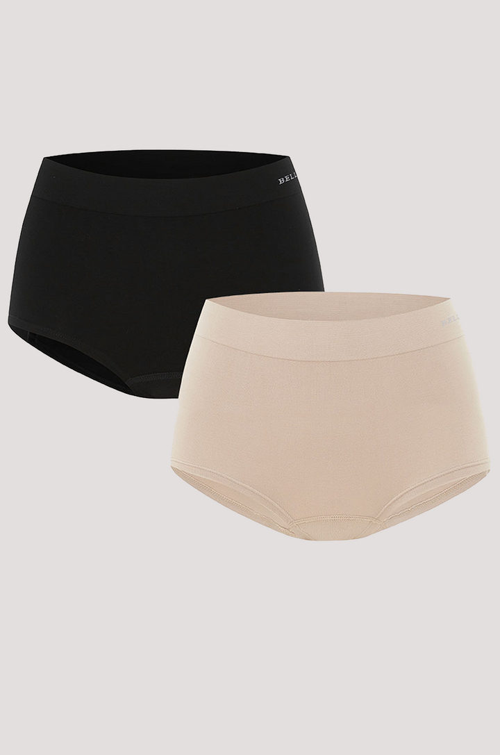 Women's comfortable & breathable short I Bamboo Girl Short | Bella Bodies Australia I Black, Sand | Front
