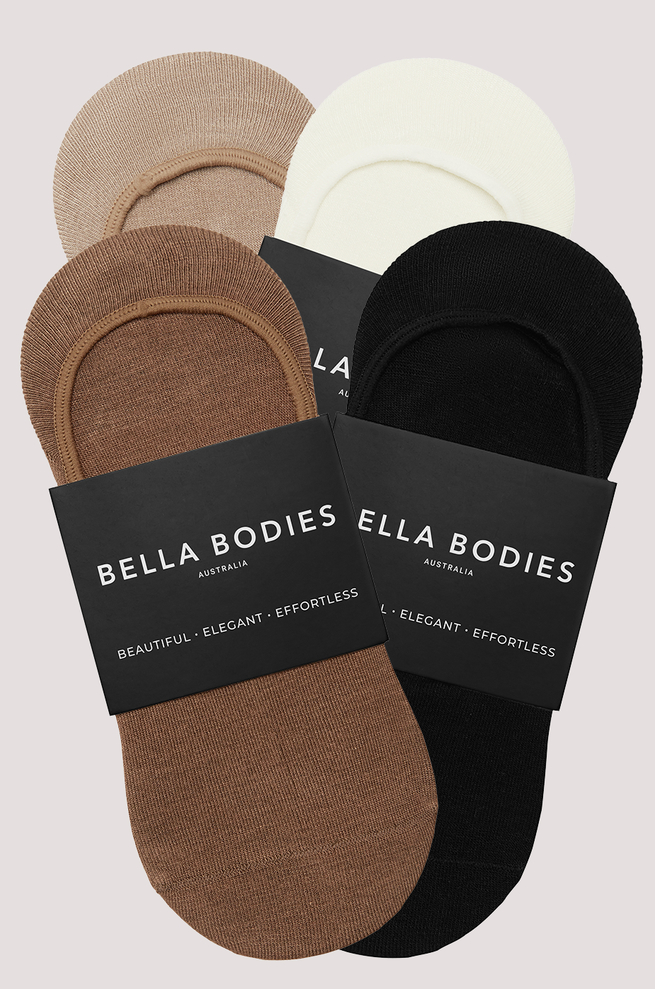Bella Bodies Bamboo Invisible Socks Wirefree Bras Underwear Intimates Brief New Latest Season Colours. Sorbet, Espresso, Black, White - Add to huge range of colours to choose from.
