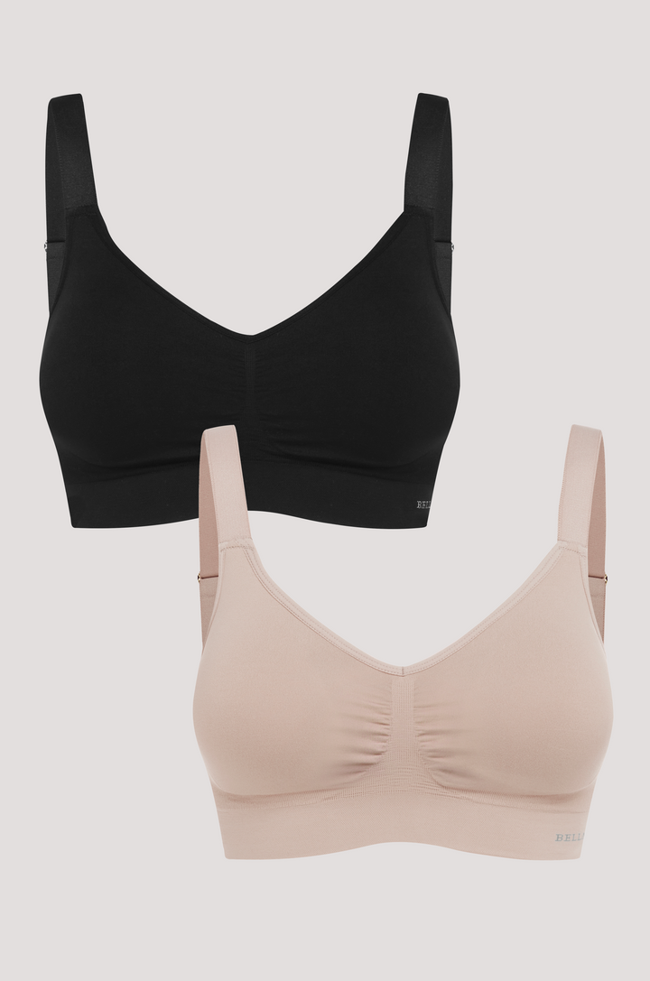 Bella Bodies Bamboo Women's Ultimate Adjustable Crop Bra 2 pack