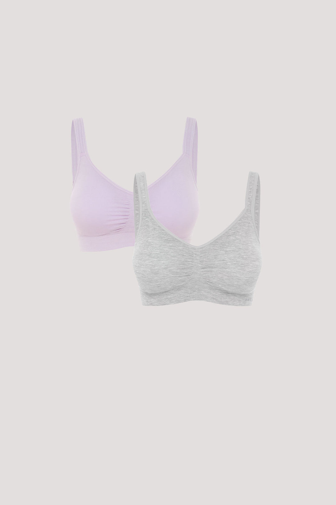 Bamboo Wirefree Bras 2 pack | Adjustable Back Support Bra | Bella Bodies Australia | Grey Marle and Soft Lilac