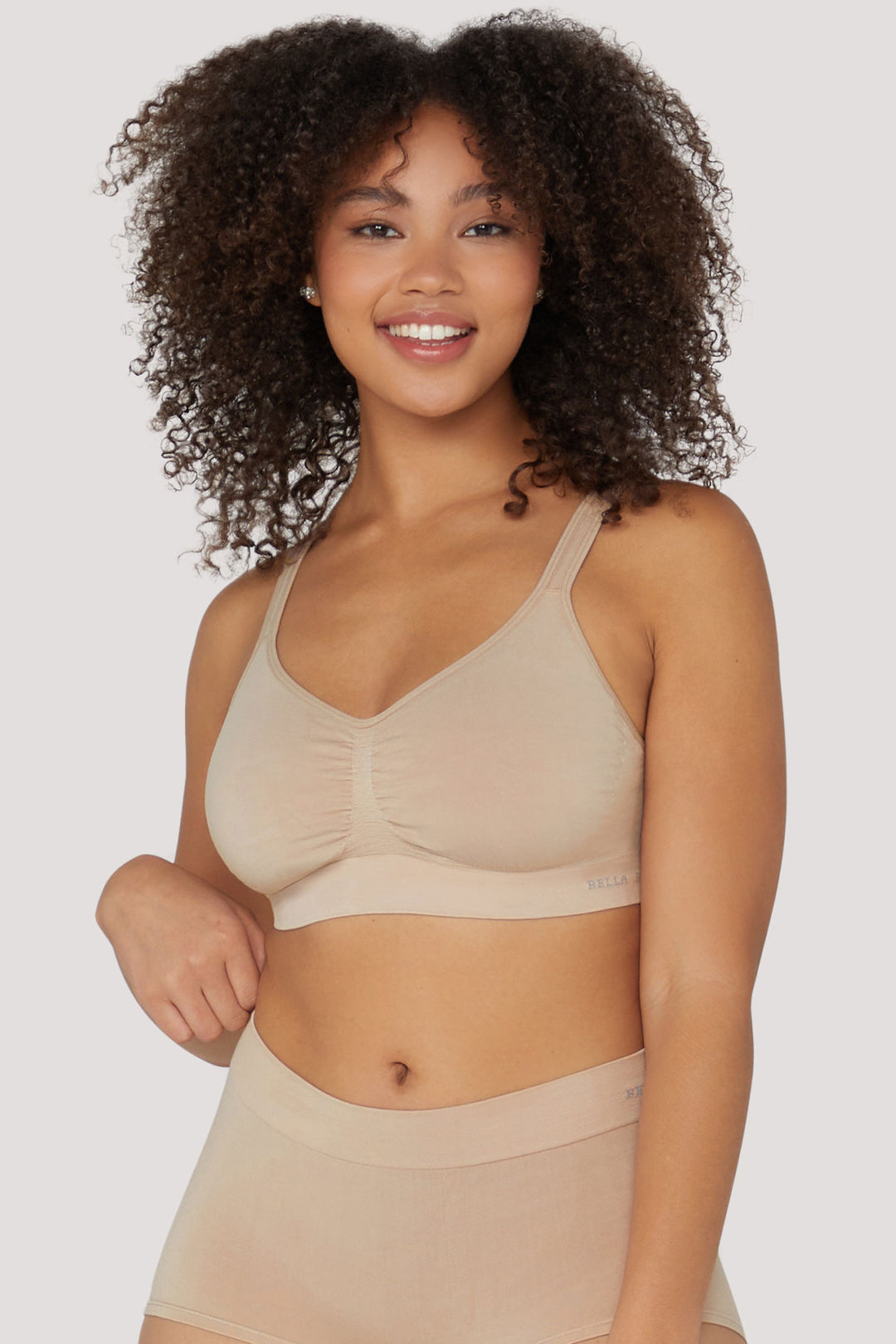 Bamboo Wirefree Bras 2 pack | Adjustable Back Support Bra | Bella Bodies Australia | Sand | Front