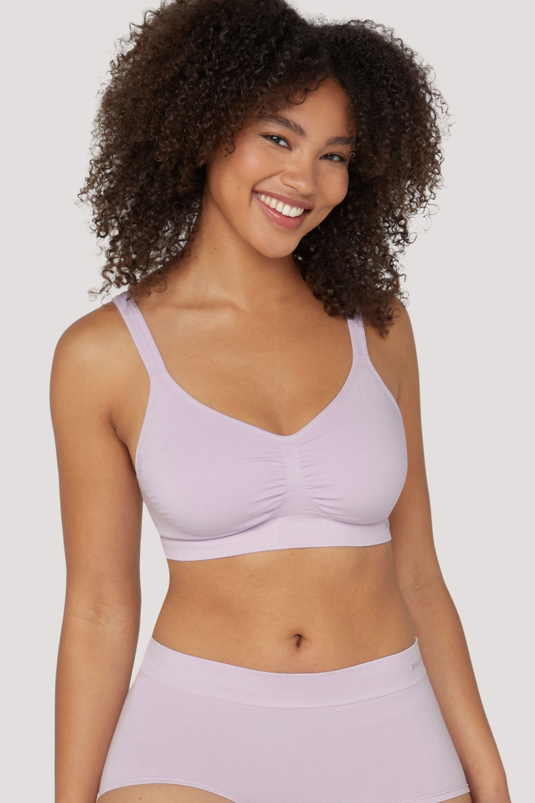 Bamboo Wirefree Bras 2 pack | Adjustable Back Support Bra | Bella Bodies Australia | Soft Lilac | Front