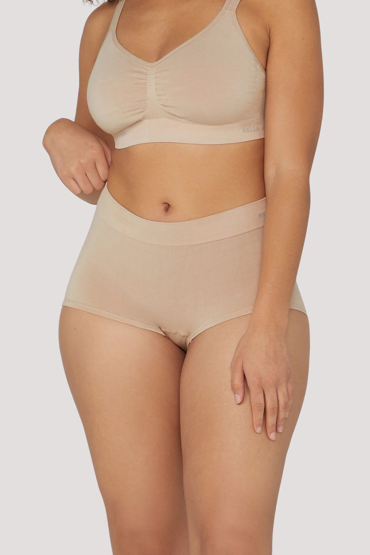 Bamboo Boyleg underwear 2 Pack | Bella Bodies Australia | Sand | Front