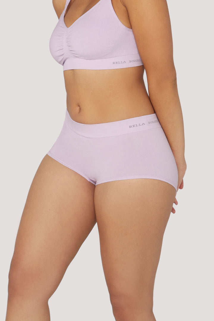 Bamboo Boyleg underwear 2 Pack | Bella Bodies Australia | Soft Lilac | Side