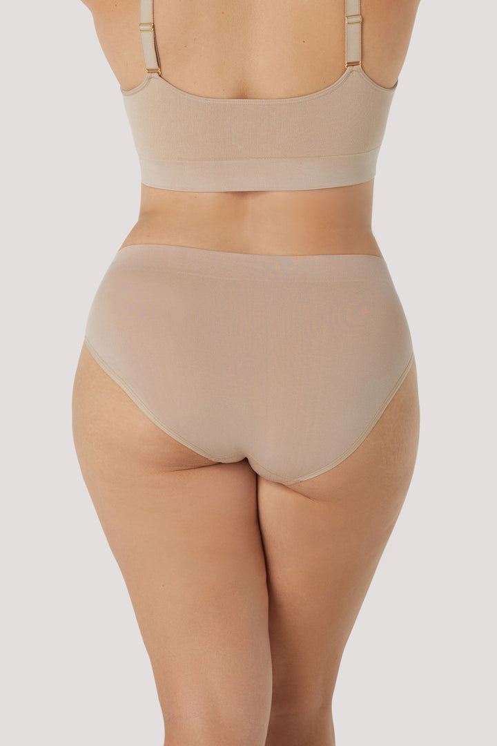 Women's Comfortable Sustainable Bamboo Underwear 2pk I Bella Bodies Australia I Sand | Back