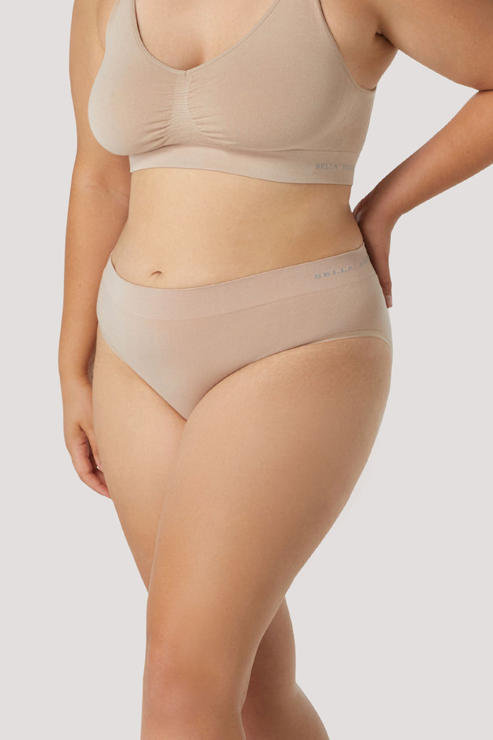 Women's Comfortable Sustainable Bamboo Underwear 2pk I Bella Bodies Australia I Sand | Side