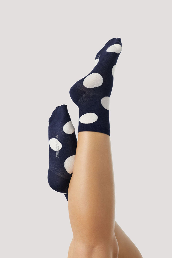 Women's Boot Socks | 2 pack | Bella Bodies Australia | Navy Polka Dots