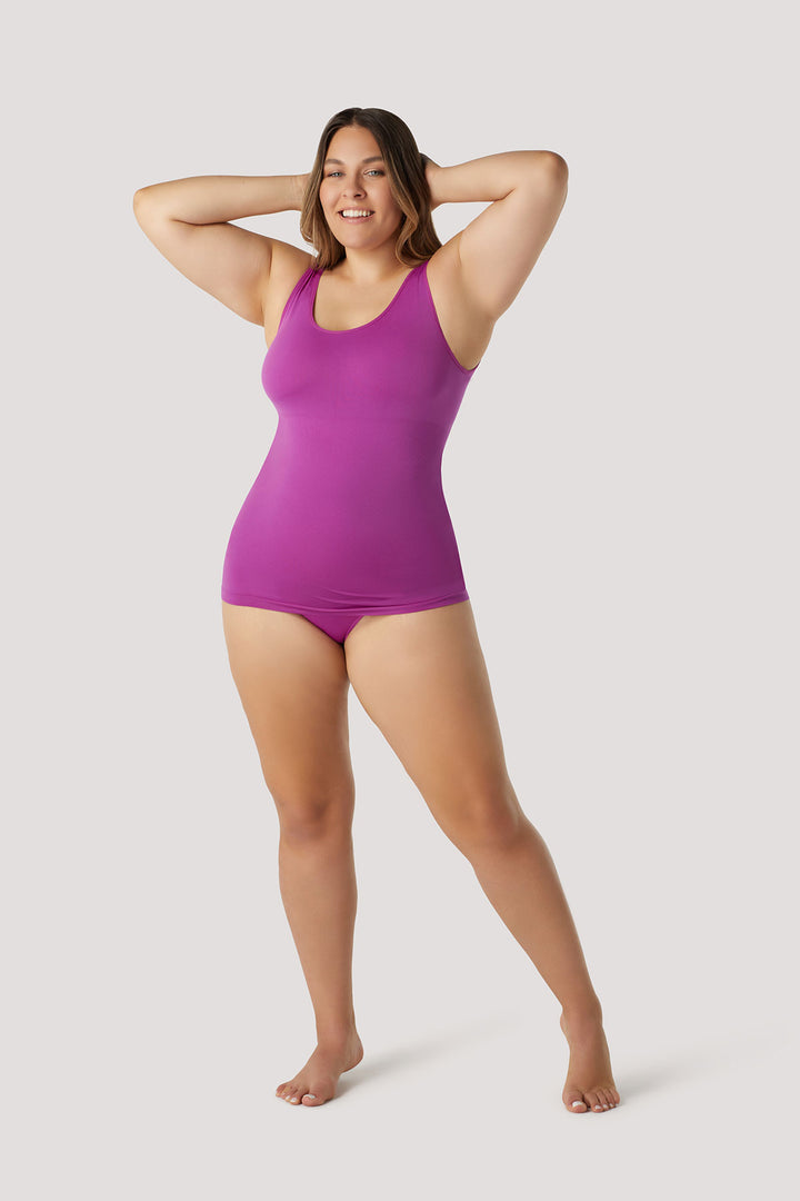 Women's comfortable Reversible Neckline, shaping and firming cami | Camyz Shapewear Smoothing Tank I Bella Bodies Australia I Viola