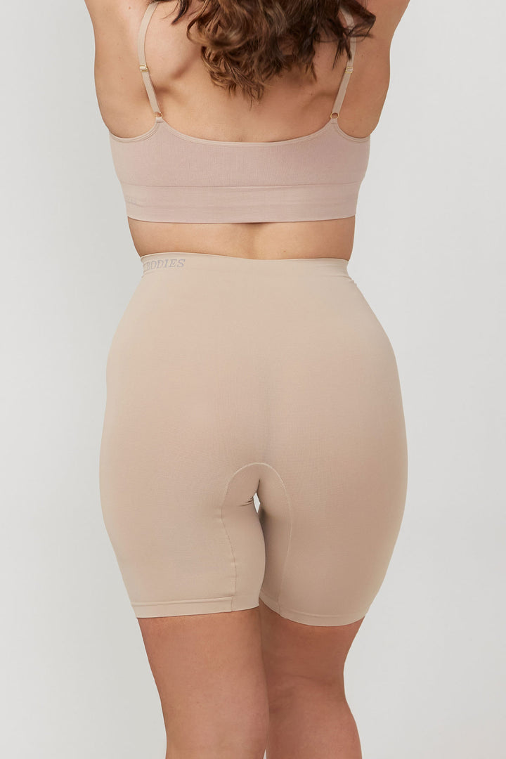 Women's anti-chafing underwear shorts Australia | Bella Bodies Australia | Coolfit Everday Anti Chafing Shorts | 2 pack | Sand | Back