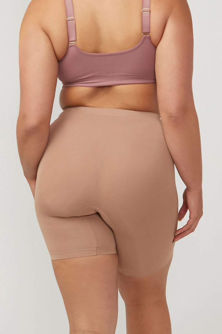 Women's anti-chafing underwear shorts Australia | Bella Bodies Australia | Coolfit Everday Anti Chafing Shorts | Taupe | Back