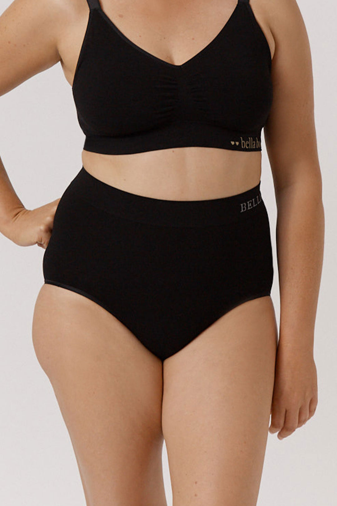 Women's slimming & firming high waist shapewear underwear | Bella Bodies Australia | black| front