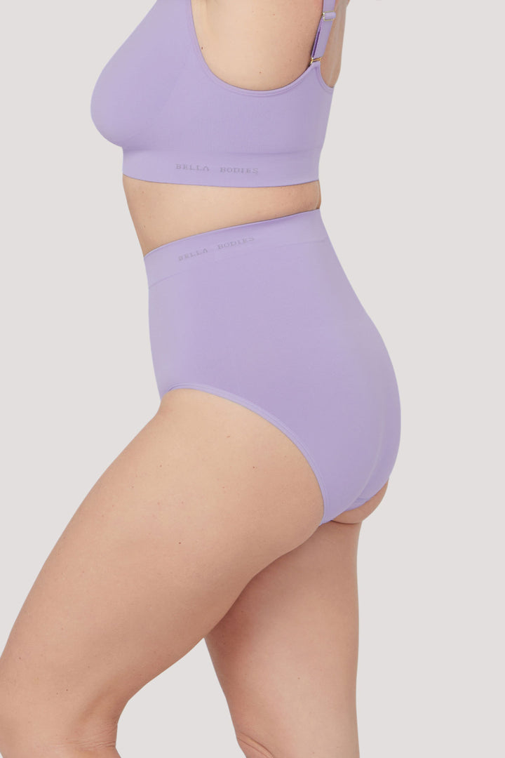 Women's slimming & firming high waist shapewear underwear | Bella Bodies Australia | lavender | side