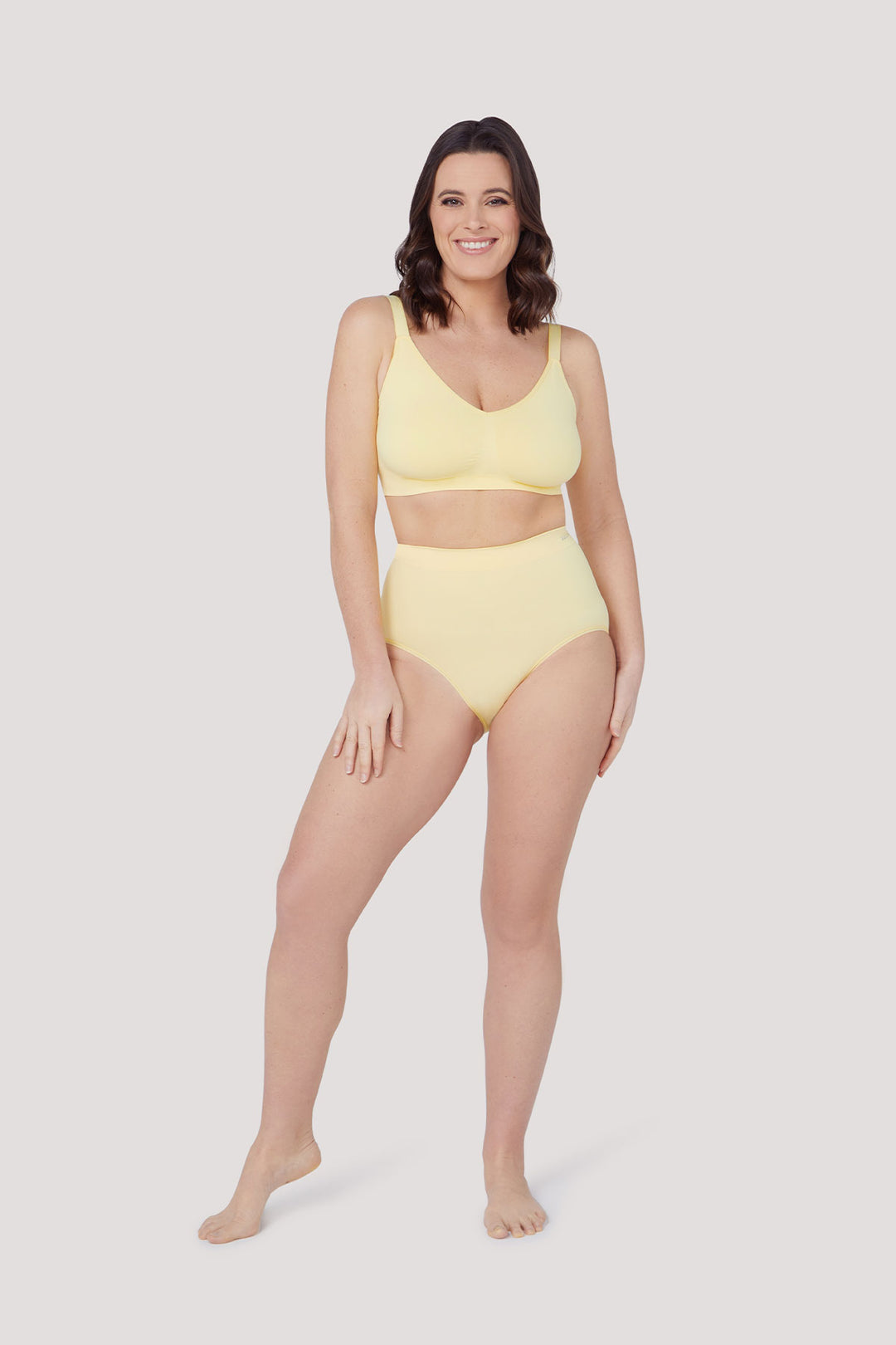 Wirefree Crop Bra and Matching Shapewear Underwear Set | 2 pack  | Bella Bodies Australia | Lemon