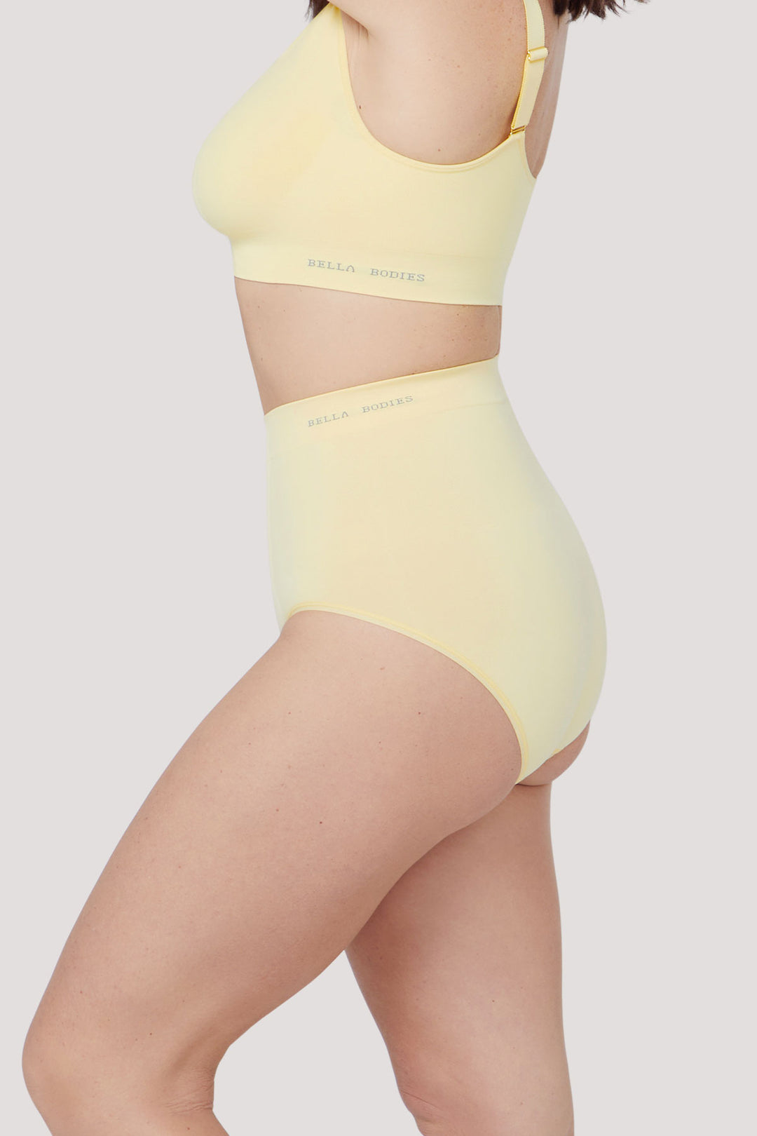 Women's slimming & firming underwear 3 pack | Bella Bodies Australia | Lemon | Side