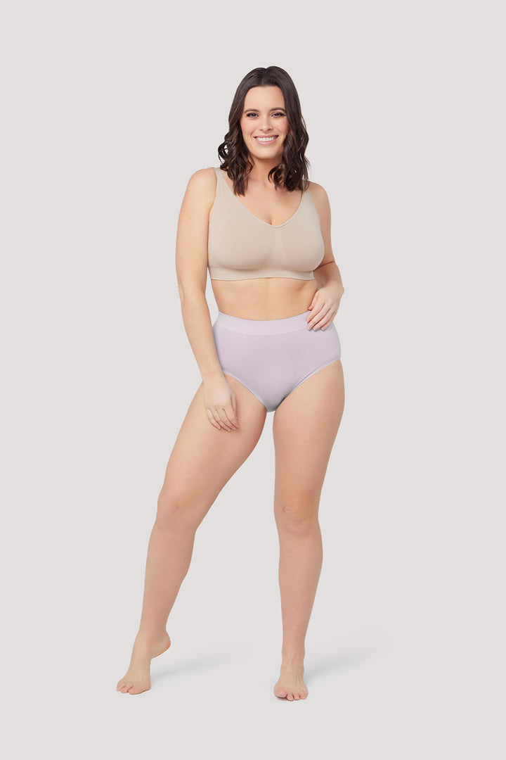 Women's Breathable Bamboo High Waist Underwear 2 pack | Bella Bodies Australia | Soft Lilac