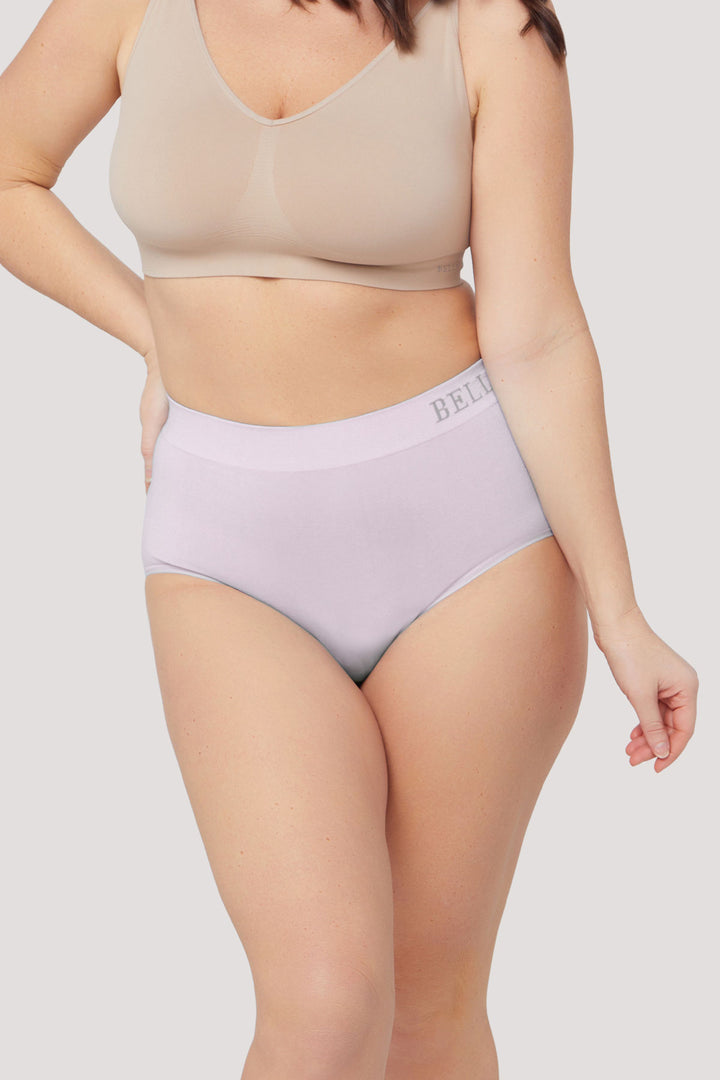 Women's Breathable Bamboo High Waist Underwear 2 pack | Bella Bodies Australia | Soft Lilac | Front