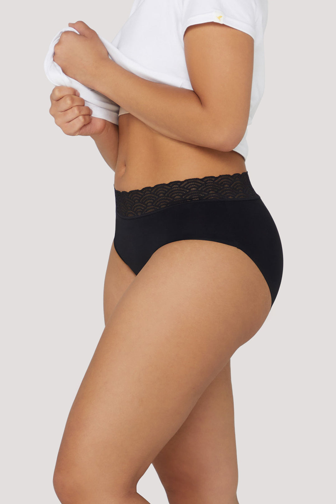 Light Bladder Leakage Lace Knickers | 2 pack | LBL Undies | Black | Side