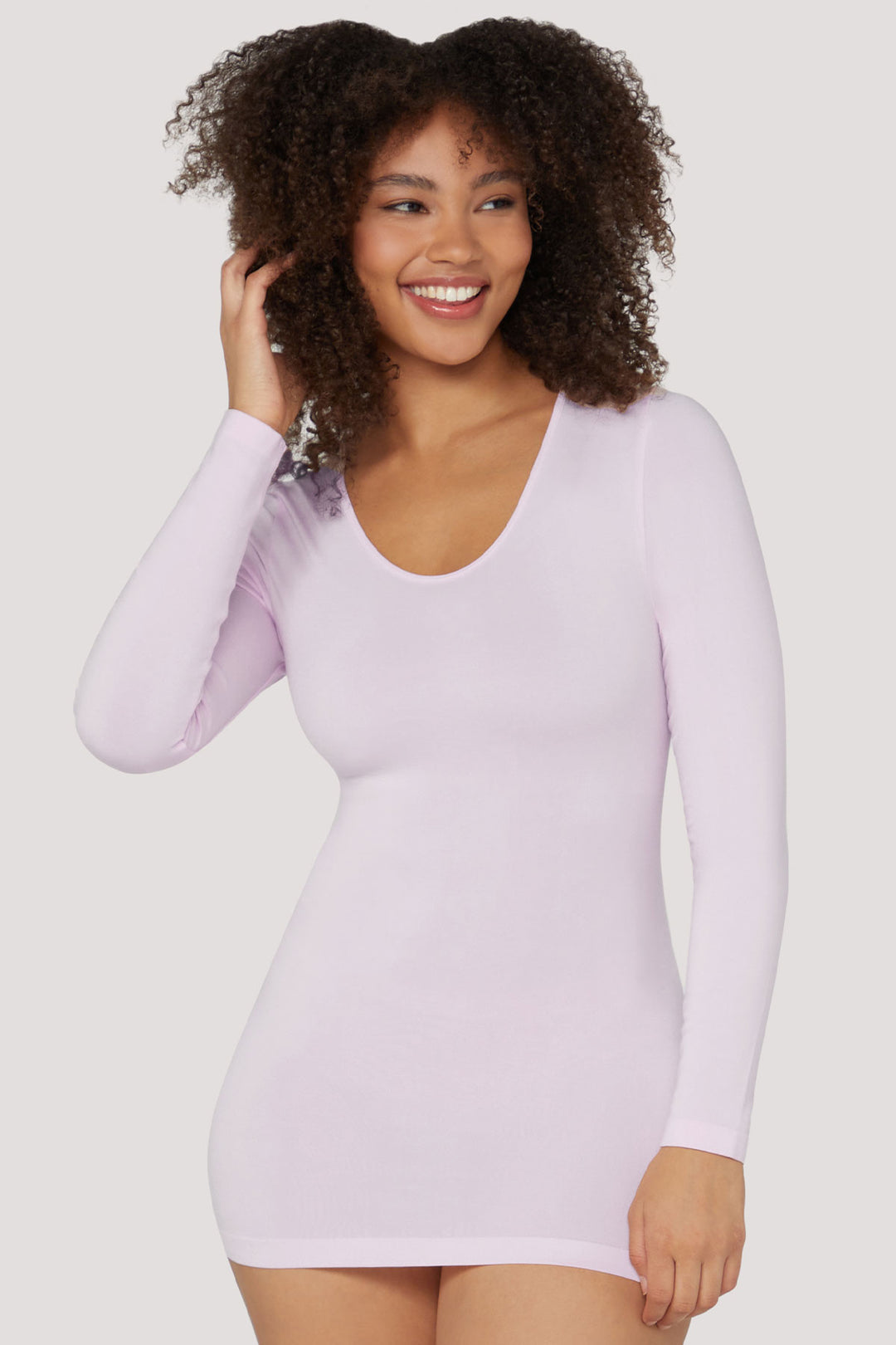 Pure Comfort Long Sleeve Top I Women's natural comfortable Warm Tencel Modal Long Sleeve I Bella Bodies Australia I Soft Lilac | Front