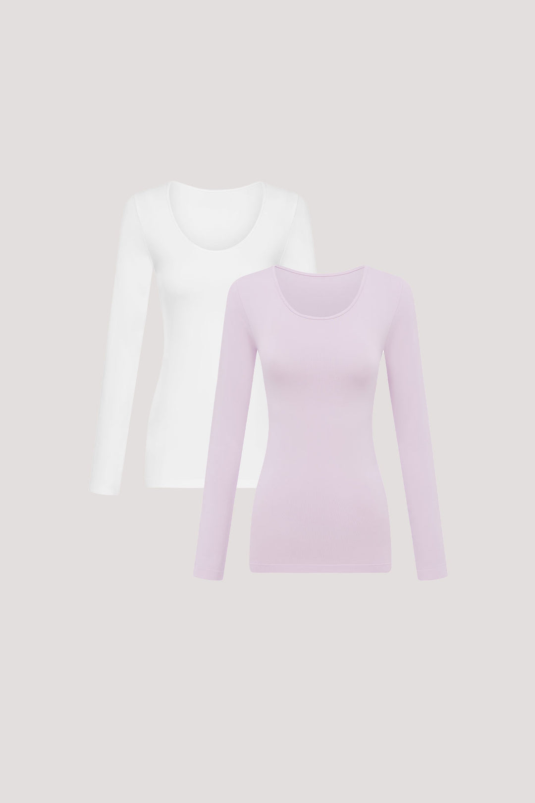 Womens breathable Modal Tencel Long Sleeve Top 2 pack | Bella Bodies Australia | White and Soft Lilac