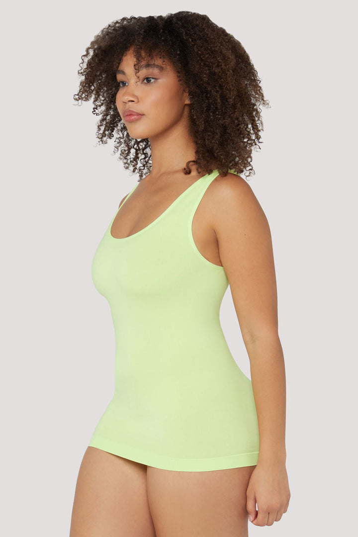 Women's eco-friendly breathable tank top 3 pack | Bella Bodies Australia | Soft Lime | Side