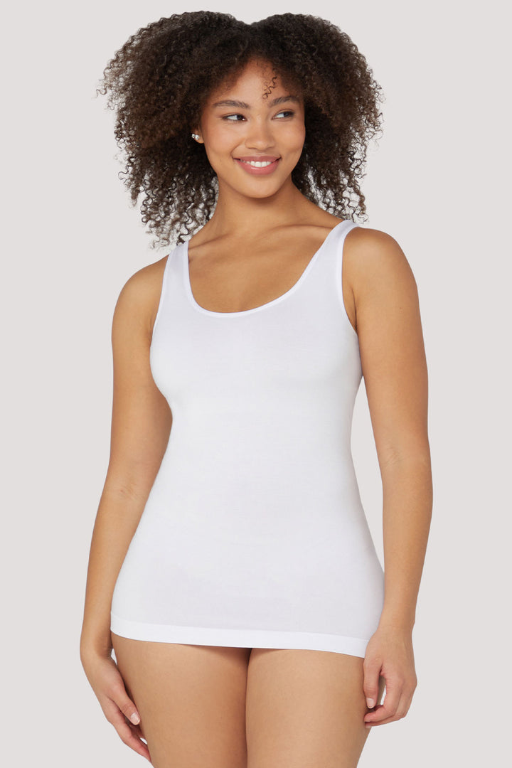 Women's eco-friendly natural Tencel Modal Tank I Bella Bodies Australia I White | Front