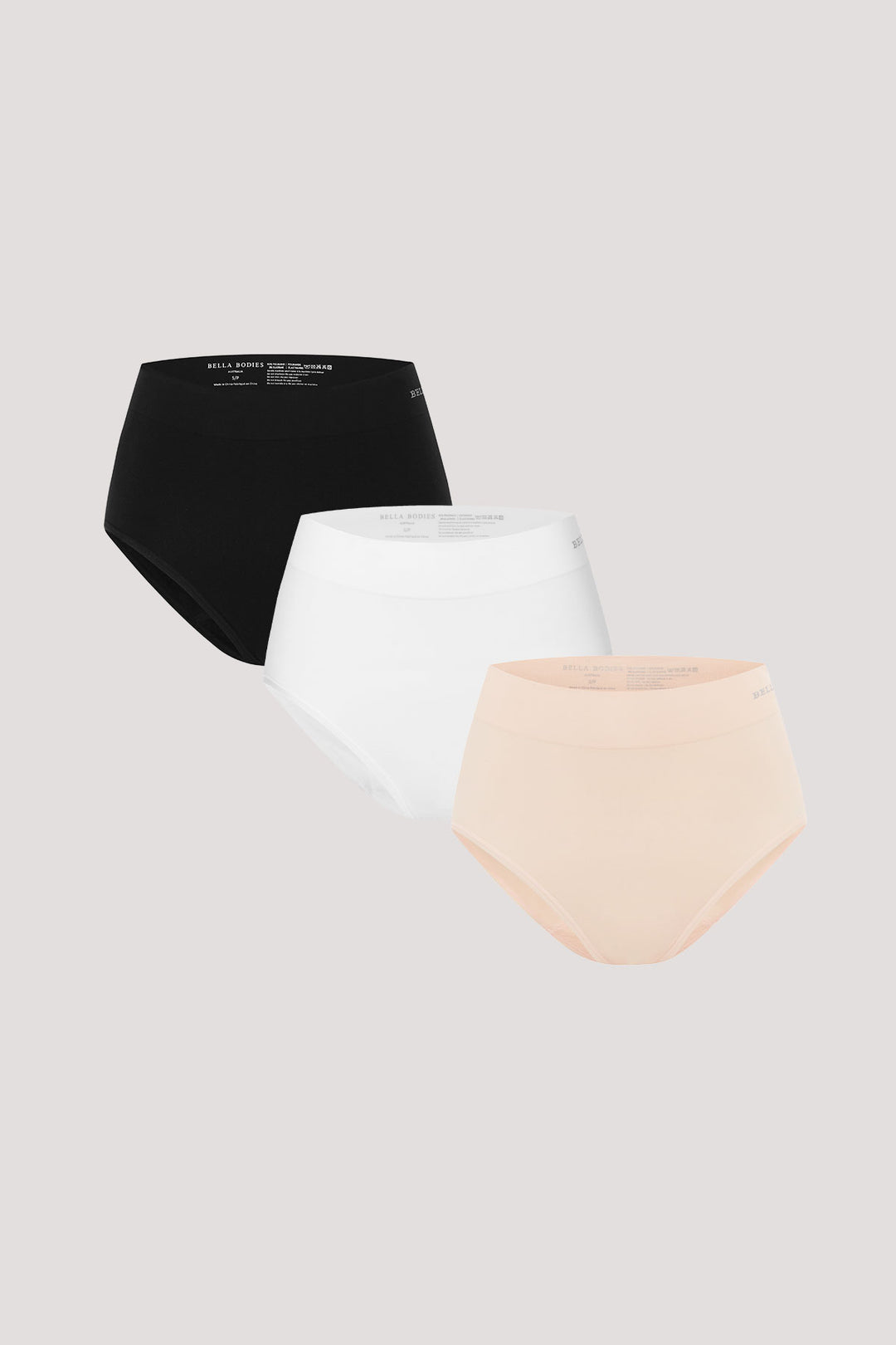 Women's High Waist Underwear 3 pack I Bella Bodies Australia | Black, White and Soft Peach