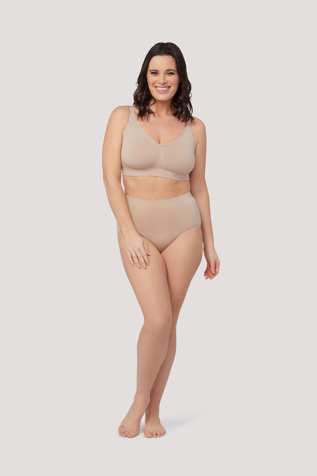 Women's High Waist, Full Coverage Underwear | 2 Pack | Bella Bodies Australia | Sand | Front