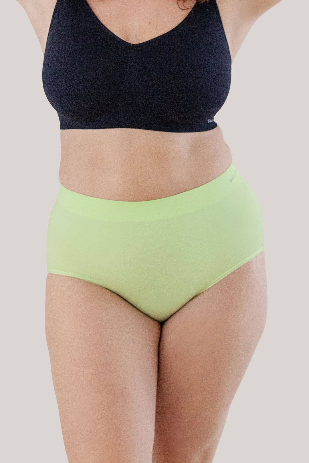 Women's High Waist Underwear 3 pack I Bella Bodies Australia I Soft Lime | Front