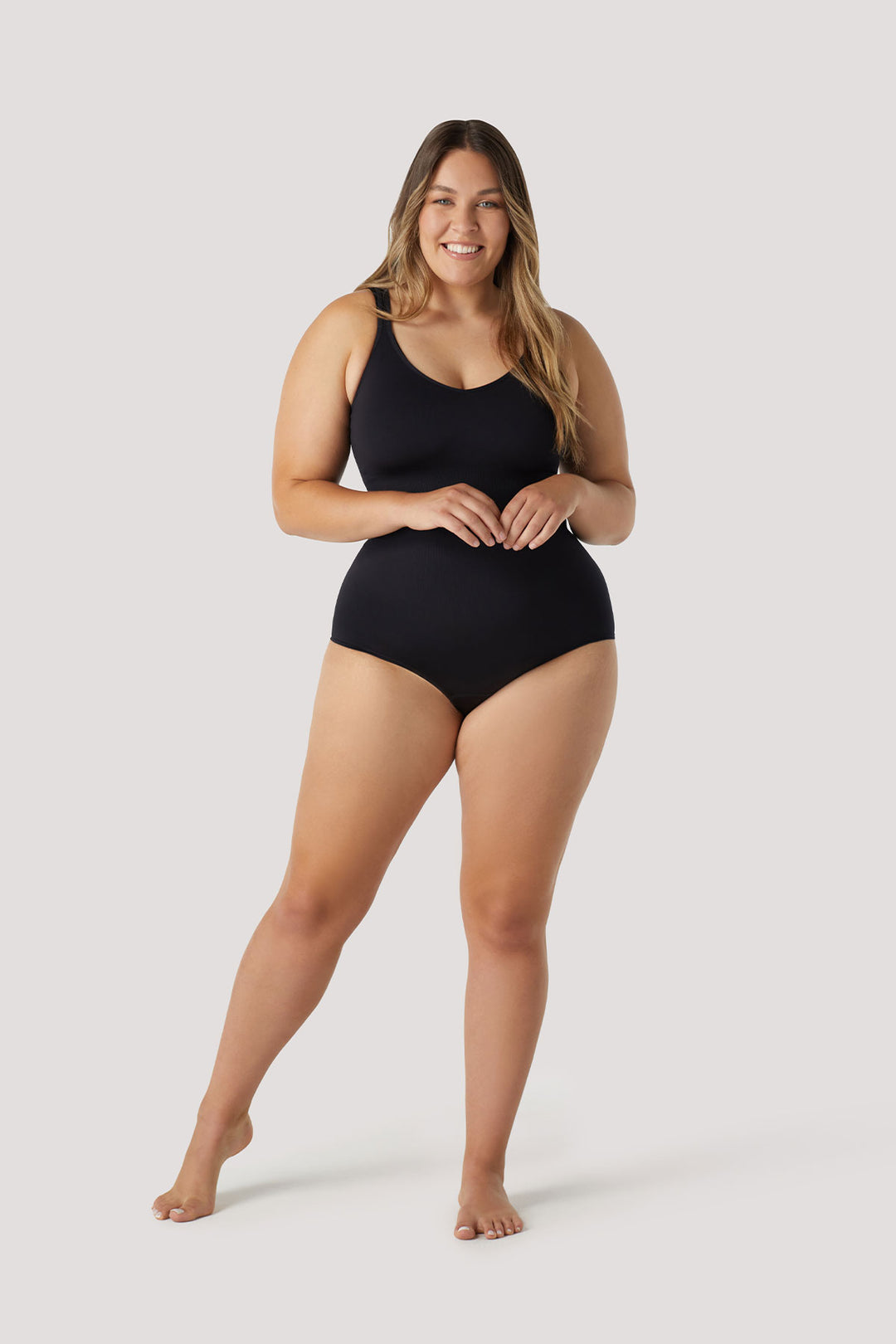 Shaping stretchy firming Bodysuit | Bella Bodies Australia | Black