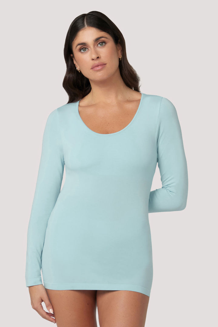 Pure Comfort Long Sleeve Top I Women's natural comfortable Warm Tencel Modal Long Sleeve I Bella Bodies Australia | Marine | Front